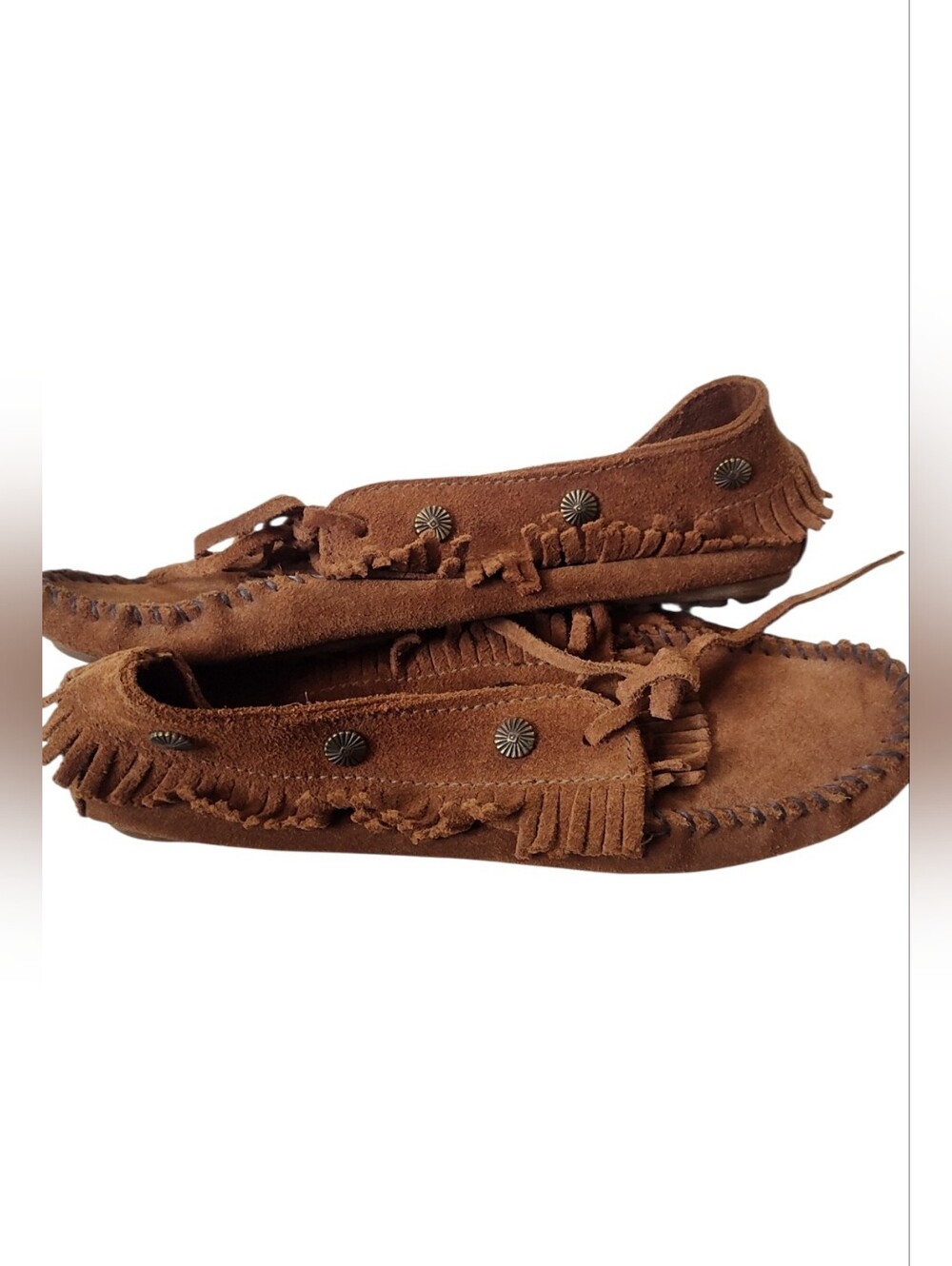 Minnetonka Women's Deerskin Softsole Moccasins Size 8 - Picture 3 of 10